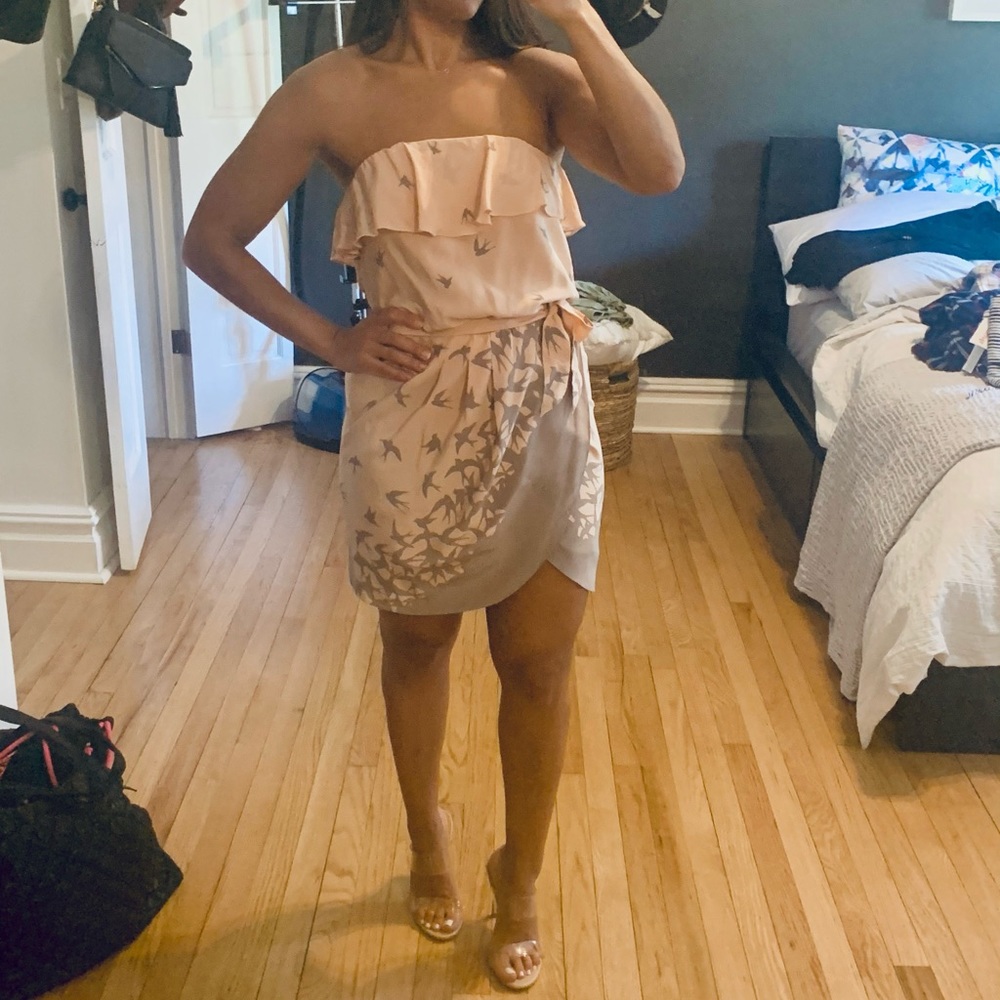 Amanda Uprichard Mini silk strapless dress